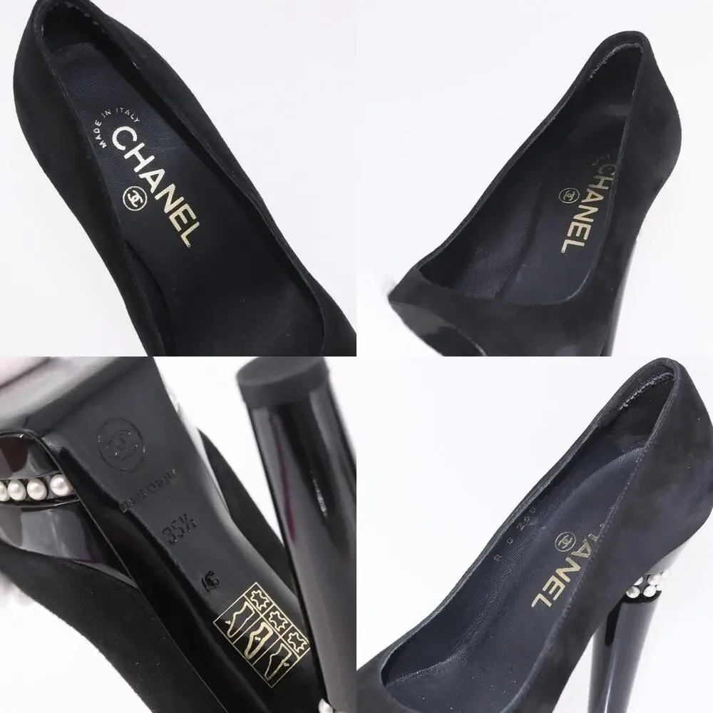 Chanel Pearl Pumps Black